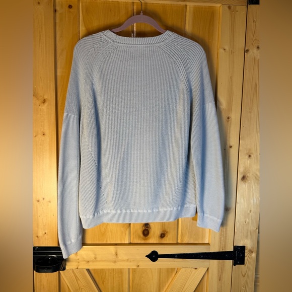Brochu Walker Like NWOT Light Gray Cotton Knit Luxury Crew Neck Sweater Small - Picture 4 of 10